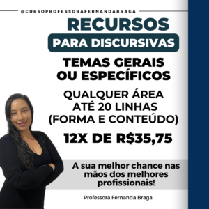 Recurso para discursivas - atualidades ou tema específico - até 20 linhas - 12x de R$35,75